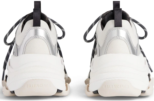 (W) Balenciaga Triple S Zapatillas 'Negro Blanco Plateado Doble Espuma y Malla' 524039W2FWM8191 Lookbook (W) Balenciaga Triple S Zapatillas 'Negro Blanco Plateado Doble Espuma y Malla' 524039W2FWM8191
