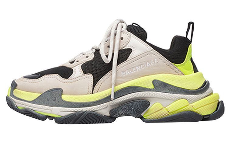 Buy (女款) 巴黎世家 Triple S 運動鞋 '灰黃熒光' 524039 W09OH 1293