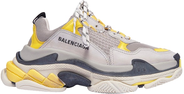 (W) Balenciaga Triple S Sepatu 'Kuning Abu-Abu' 524039 W09OH 7074 Order (W) Balenciaga Triple S Sepatu 'Kuning Abu-Abu' 524039 W09OH 7074