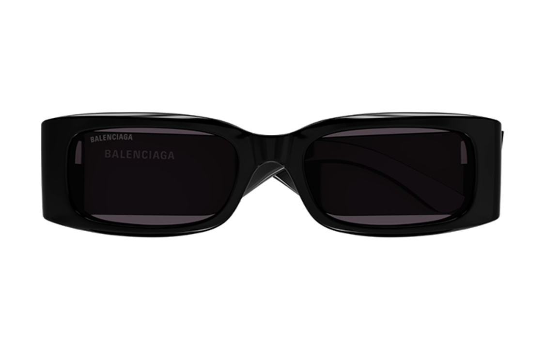 Lookbook (W) Cermin Mata Hitam Petak Balenciaga Unisex dengan Rekaan Huruf di Sisi untuk Wanita. BB0260S-001