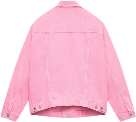 (W) Balenciaga Jaket Denim Pink Valentine''s dengan Cetakan Logo Depan. 594386TEW378000 Lookbook (W) Balenciaga Jaket Denim Pink Valentine''s dengan Cetakan Logo Depan. 594386TEW378000