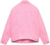 Lookbook (W) Balenciaga Jaket Denim Pink Valentine''s dengan Cetakan Logo Depan. 594386TEW378000