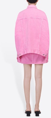 (W) Balenciaga Jaket Denim Pink Valentine''s dengan Cetakan Logo Depan. 594386TEW378000 Purchase (W) Balenciaga Jaket Denim Pink Valentine''s dengan Cetakan Logo Depan. 594386TEW378000