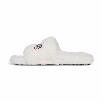 (W) Balenciaga Furry Slides 'White'