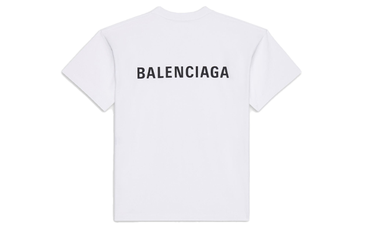 (Women) Balenciaga Vintage Logo Print Oversized Women’s White T-Shirt 612965TIVG59040
