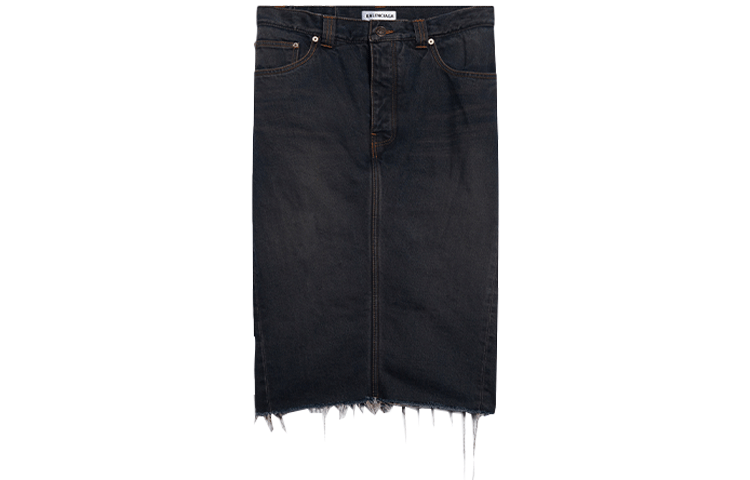 Order (W) 발렌시아가 워싱 A라인 데님 스커트 블루 675235TJW579373