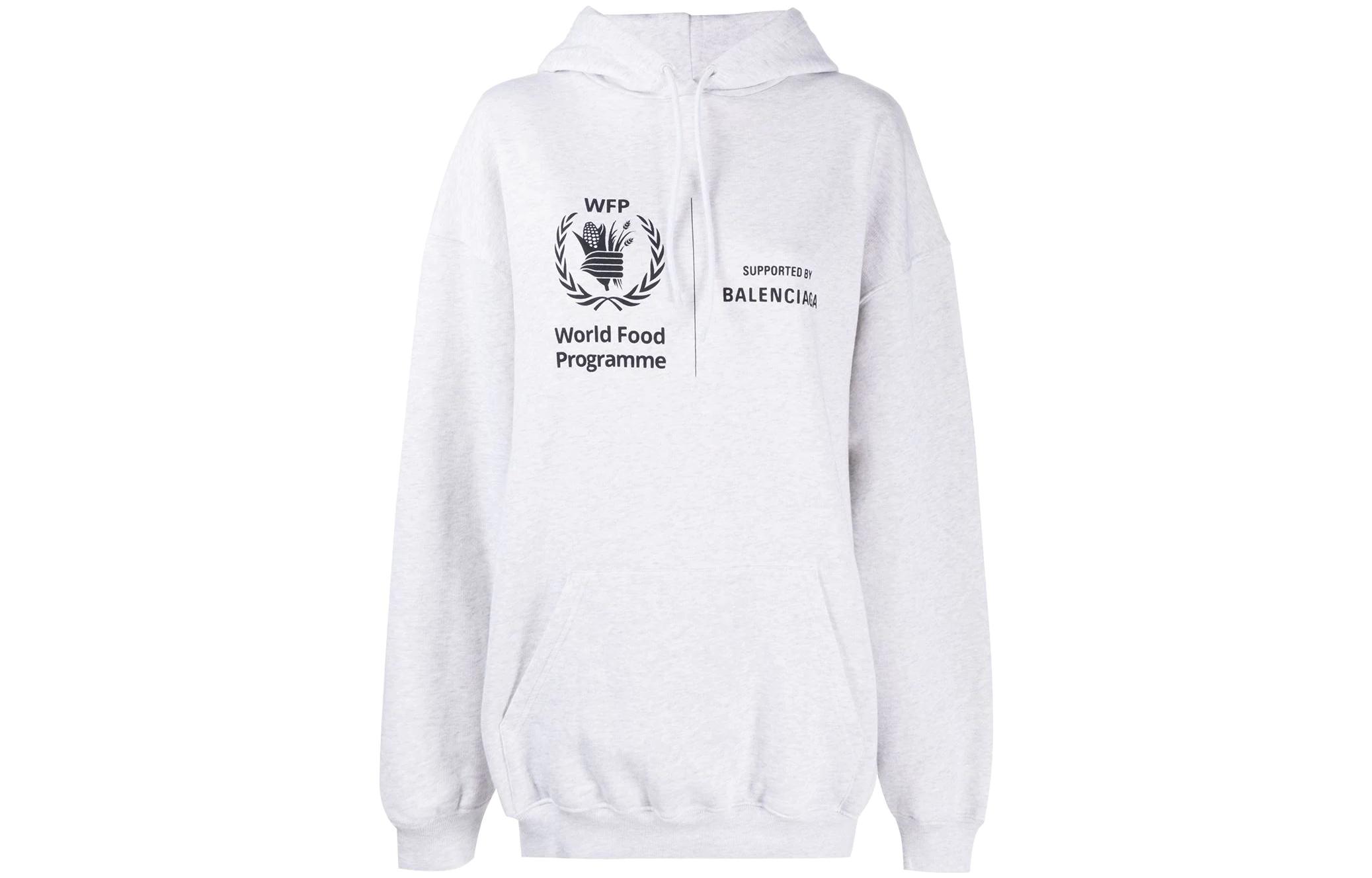 Buy (W) 巴黎世家WFP標誌印花連帽衫灰色女款 570792TJVK41167