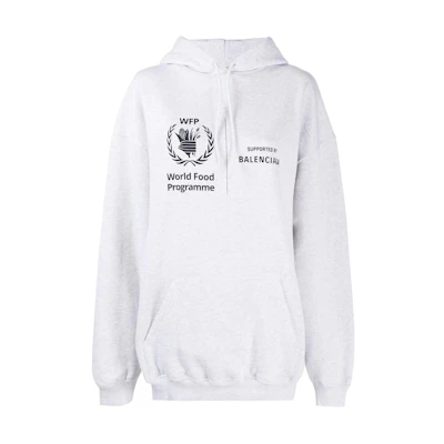 (Women) Balenciaga WFP Logo Print Hoodie Grey Women. 570792TJVK41167