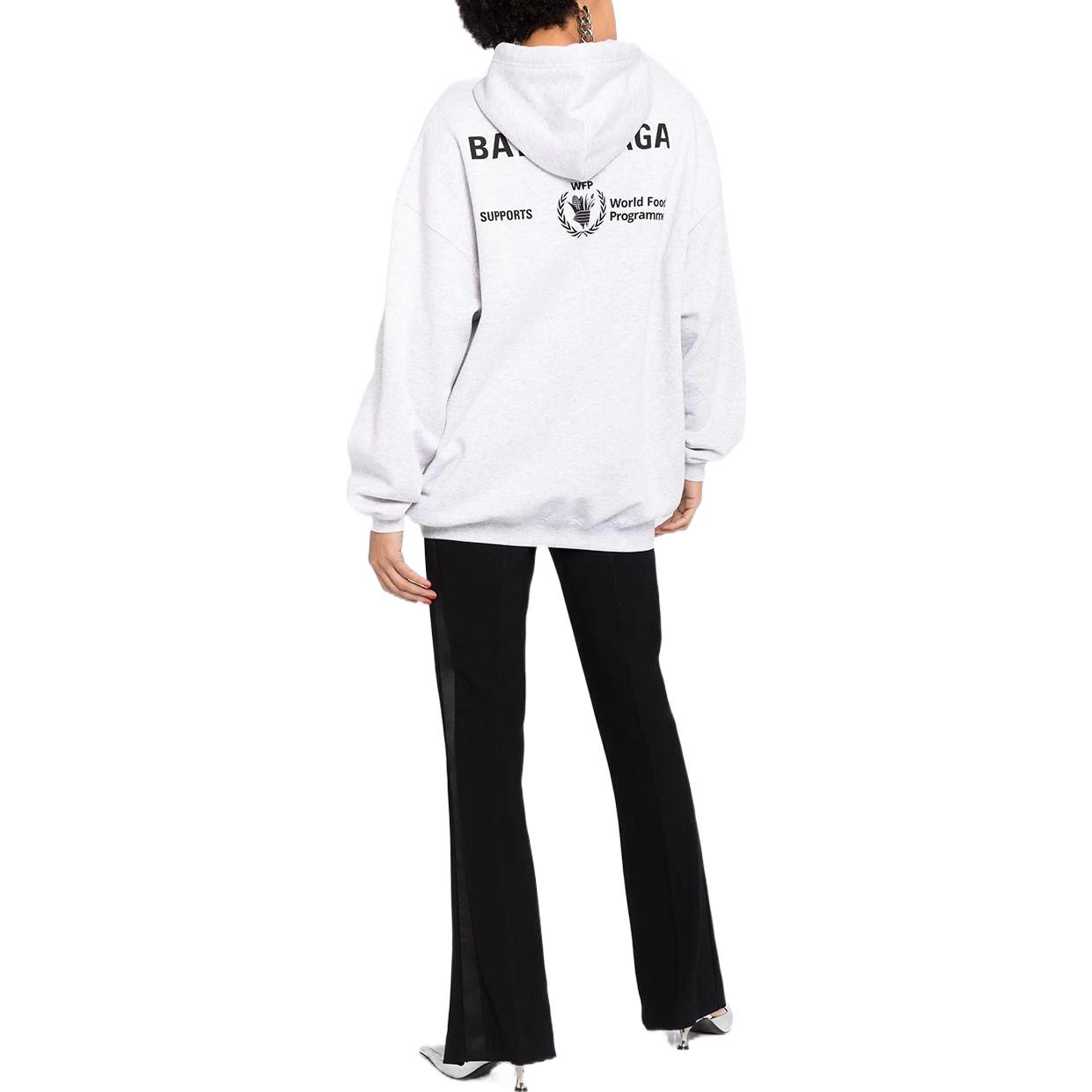 Shop (W) 巴黎世家WFP標誌印花連帽衫灰色女款 570792TJVK41167