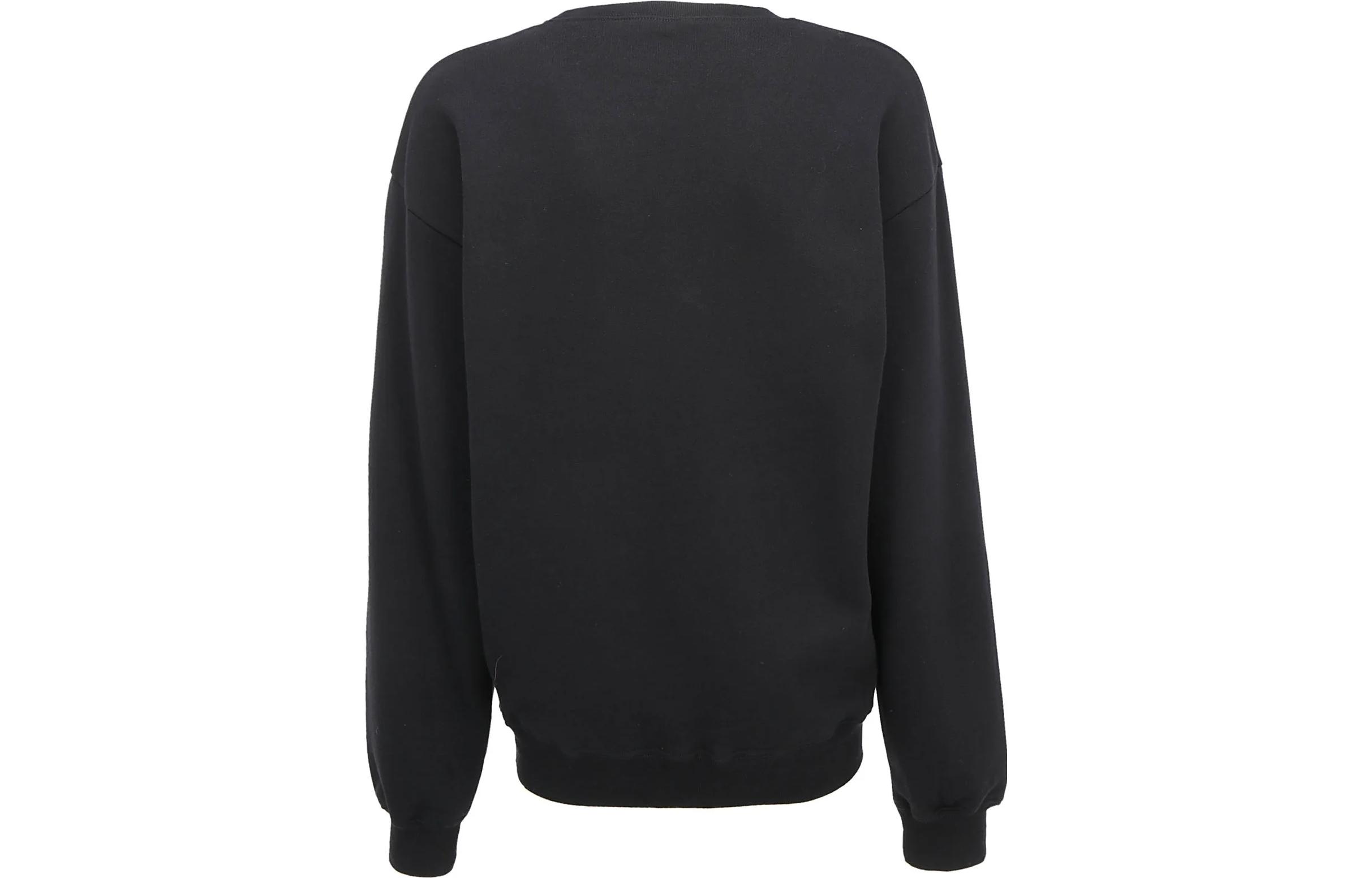 Lookbook (W) Balenciaga Wheat Crown Logo Pullover Sweatshirt Hitam. 578132TGV681000