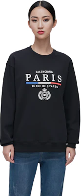 (W) Balenciaga Wheat Crown Logo Pullover Sweatshirt Hitam. 578132TGV681000 Shop (W) Balenciaga Wheat Crown Logo Pullover Sweatshirt Hitam. 578132TGV681000