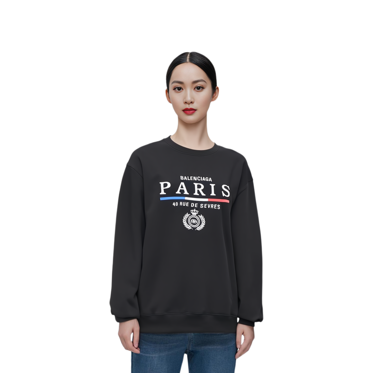 Purchase (W) Balenciaga Wheat Crown Logo Pullover Sweatshirt Hitam. 578132TGV681000