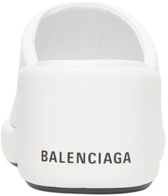 (Women) Balenciaga White 'Open Toe Flat Sandal' 694082WBDA19010 Purchase (Women) Balenciaga White 'Open Toe Flat Sandal' 694082WBDA19010