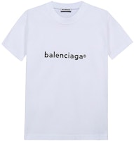 (Women) Balenciaga White Cotton Crew Neck Regular T-Shirt 612964TIV549040 (Women) Balenciaga White Cotton Crew Neck Regular T-Shirt 612964TIV549040