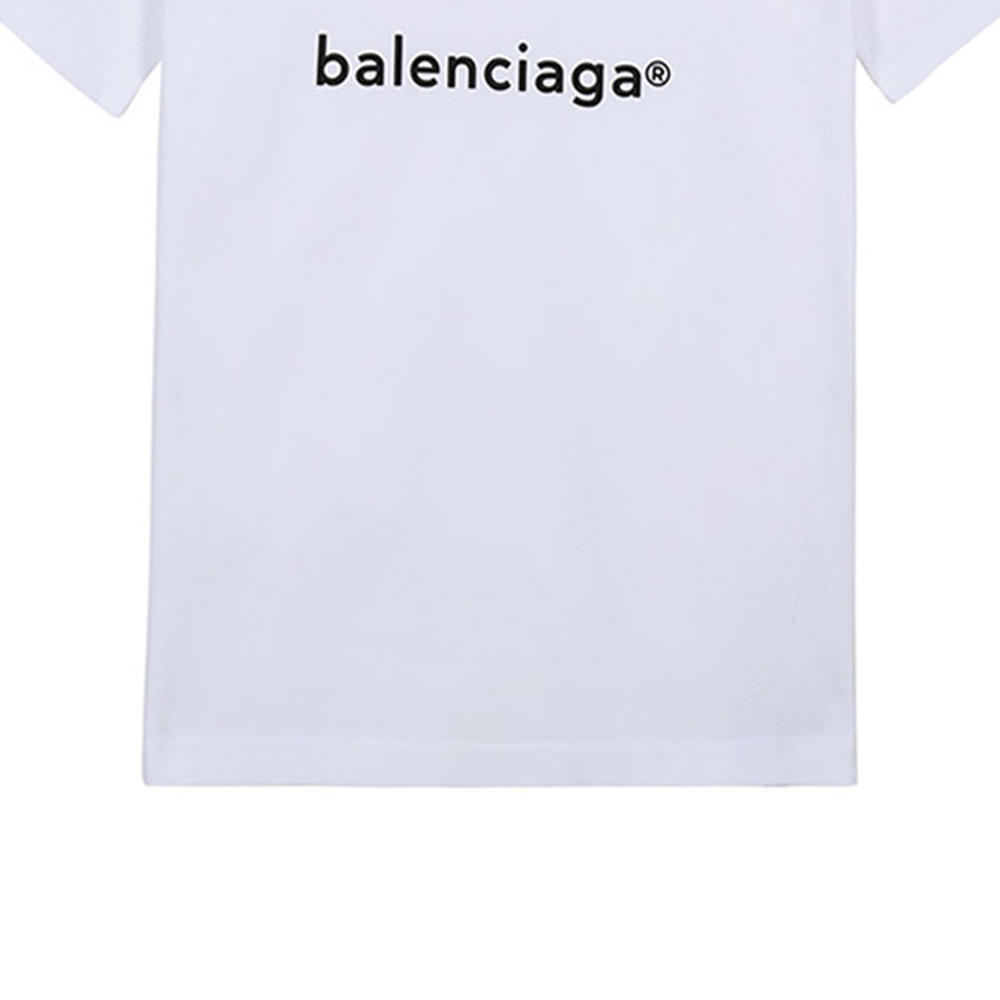 Sizing (W) バレンシアガ ホワイト コットン クルーネック レギュラー Tシャツ 612964TIV549040