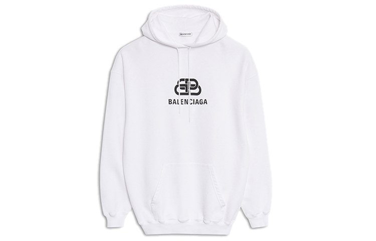 (Women) Balenciaga White Drawstring Pullover Hoodie 570792TEV199044