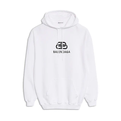 (Women) Balenciaga White Drawstring Pullover Hoodie 570792TEV199044