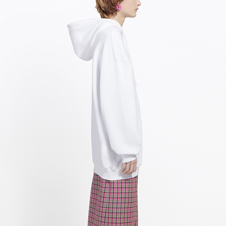 (Women) Balenciaga White Drawstring Pullover Hoodie 570792TEV199044 圖 5