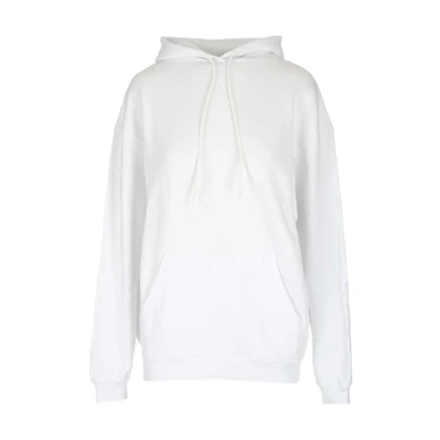(Women) Balenciaga White Hoodie with Back Letter Logo Embroidery Unisex Design 570798TEV679044