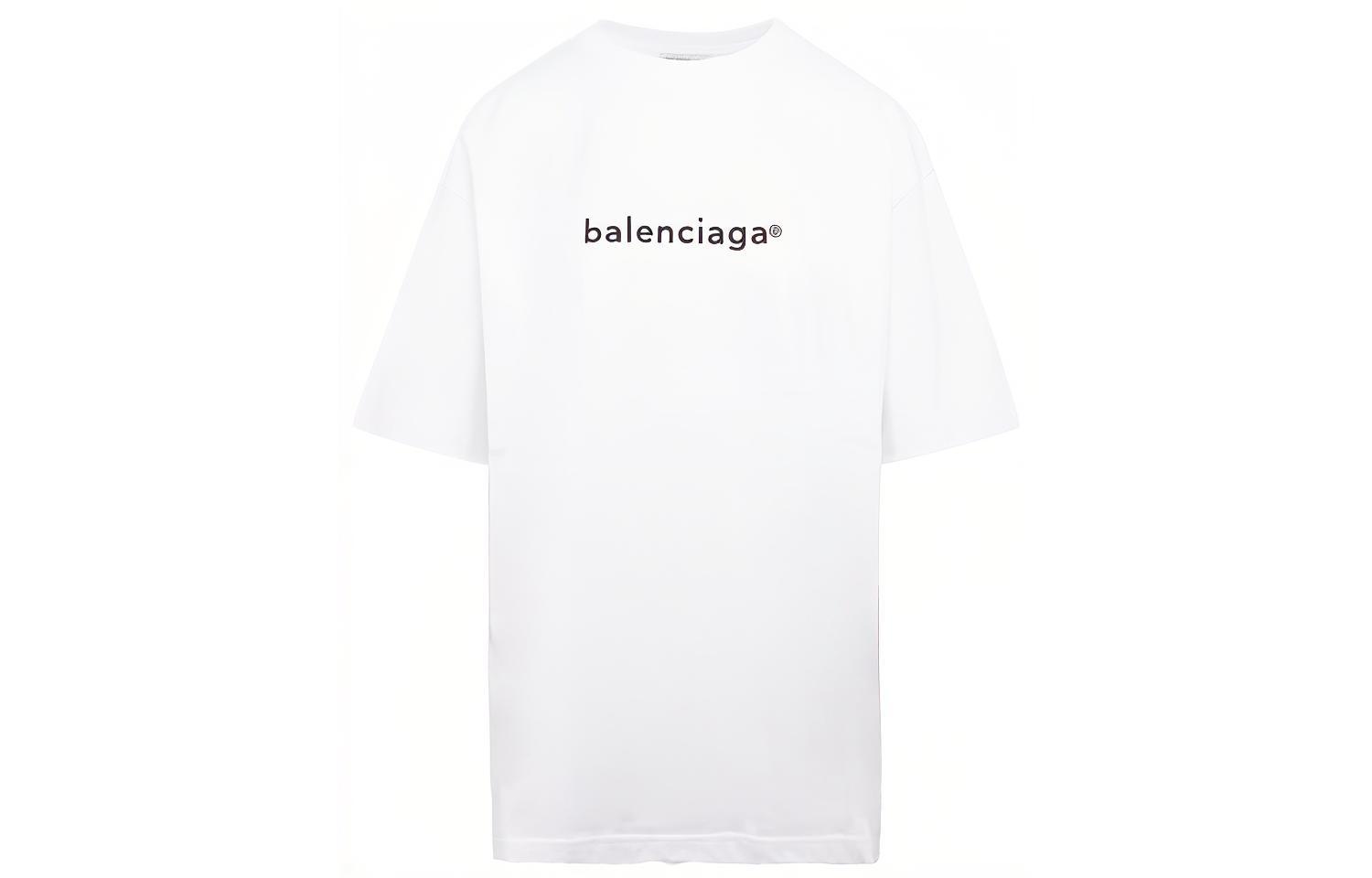 (Women) Balenciaga White Letter Print T-Shirt SS21 641655TIV549040