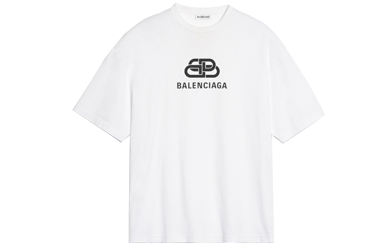 (Women) Balenciaga White Lock Logo Printed T-Shirt 570813TEV489044