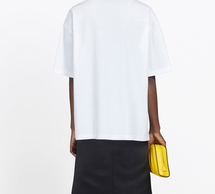 (Women) Balenciaga White Lock Logo Printed T-Shirt 570813TEV489044 圖 5