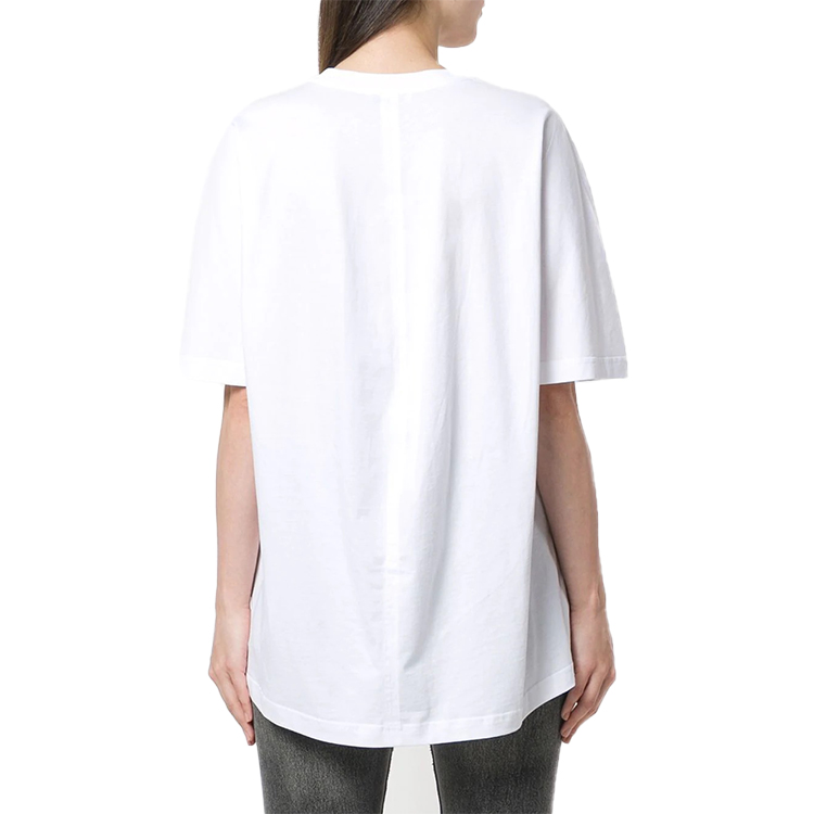 (Women) Balenciaga White Logo Print Crew Neck T-Shirt 482204TYK289000 圖 4