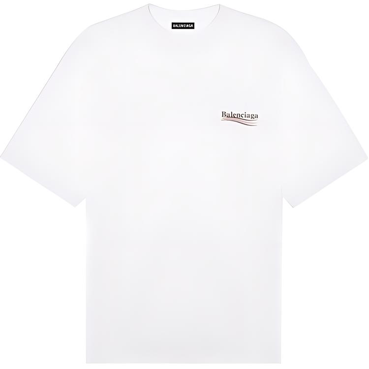(Women) Balenciaga White Political Campaign Cotton T-Shirt 620941TIV529040 圖 2