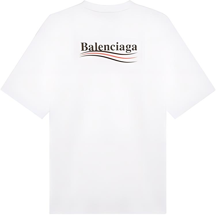 (Women) Balenciaga White Political Campaign Cotton T-Shirt 620941TIV529040 圖 3
