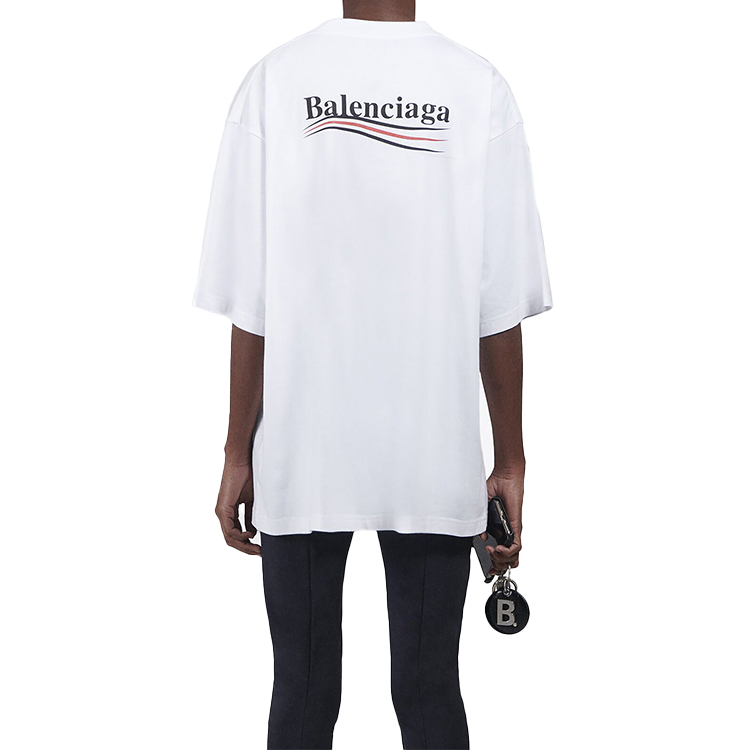 (Women) Balenciaga White Political Campaign Cotton T-Shirt 620941TIV529040 圖 6