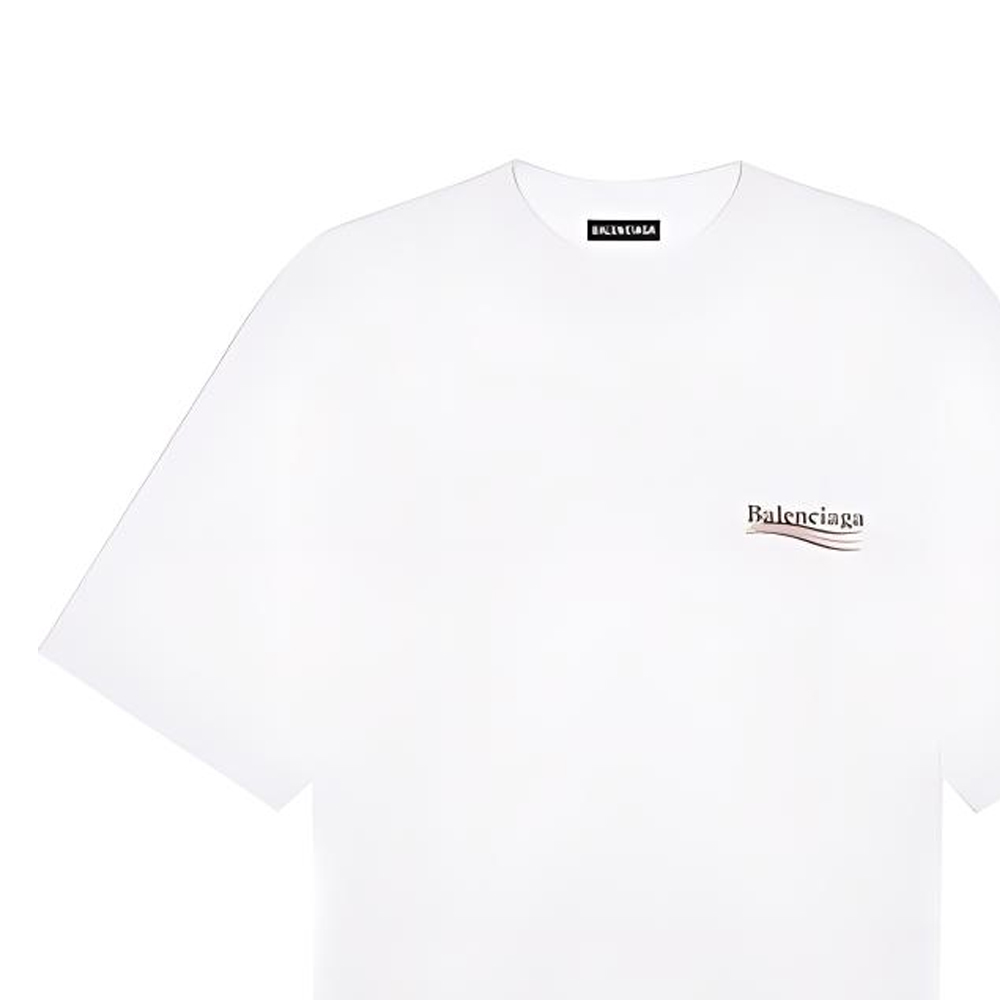(Women) Balenciaga White Political Campaign Cotton T-Shirt 620941TIV529040 圖 7