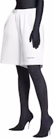 Details for (Women) Balenciaga Women’s Relaxed Fit White Shorts with Logo Print and Elastic Waistband. 674591TMVF59784