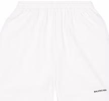 Sizing (Women) Balenciaga Women’s Relaxed Fit White Shorts with Logo Print and Elastic Waistband. 674591TMVF59784