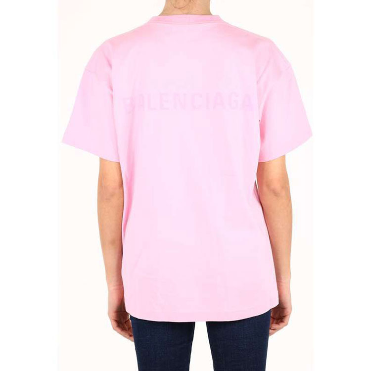 (Women) Balenciaga Womens Pink Logo Print Loose Fit T-Shirt. 612965TIVG55700 圖 5