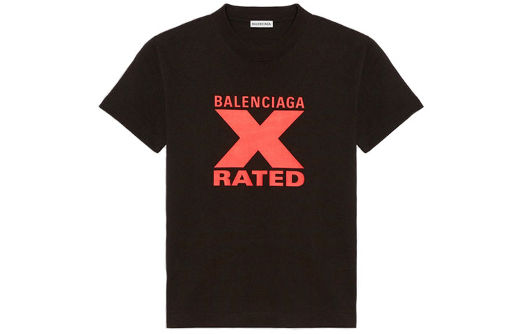 (Women) Balenciaga X-Rated Slim Fit T-Shirt Black 612964TIVA71076 圖 2