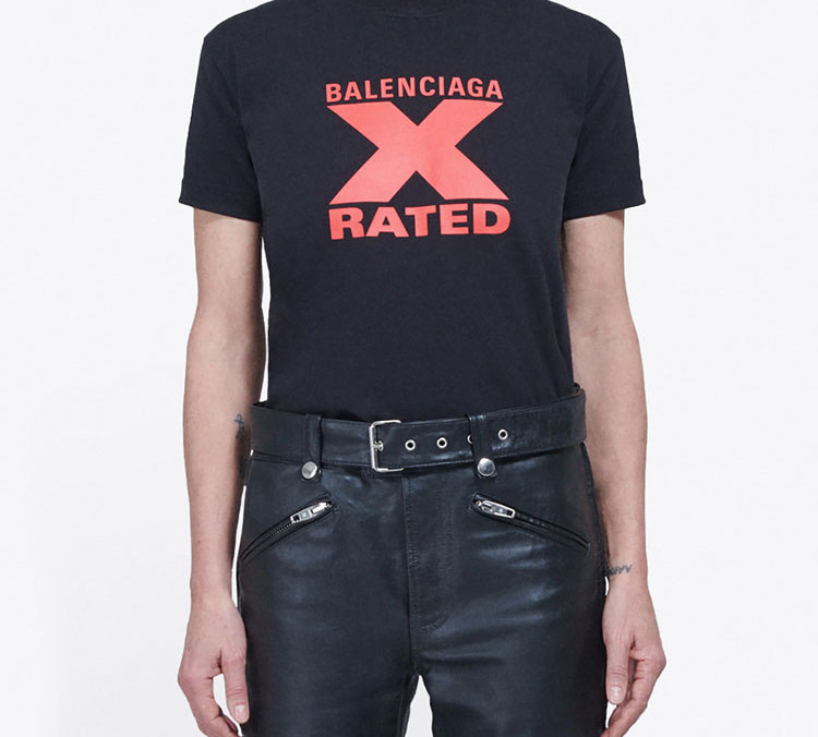 (Women) Balenciaga X-Rated Slim Fit T-Shirt Black 612964TIVA71076 圖 4