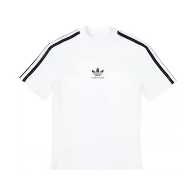 (Women) Balenciaga Adidas Logo Graphic Slim Fit White T-Shirt. 723782TNVP21156
