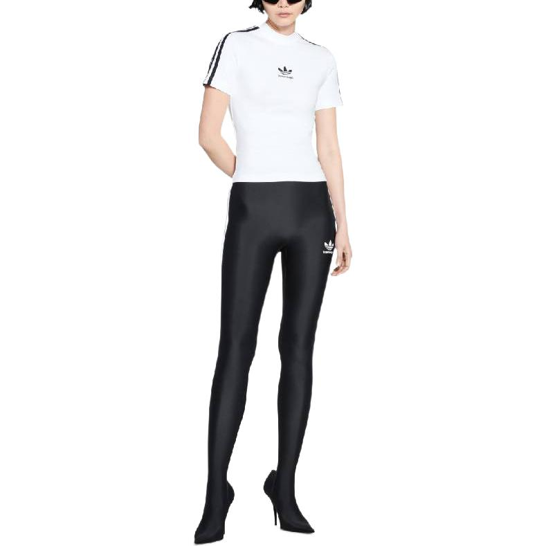 Shop (Women) Balenciaga x Adidas  Logo Graphic Slim Fit White T-Shirt. 723782TNVP21156
