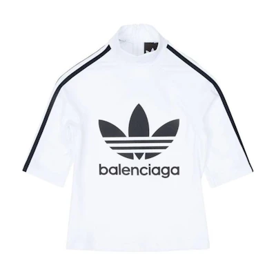 (Women) Balenciaga Adidas FW22 Slim Fit Matte Print T-Shirt White. 725069TYK079000