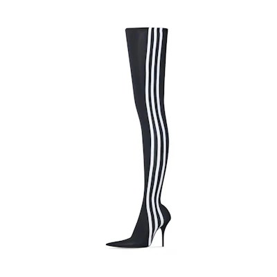 (W) Balenciaga adidas Knife Over The Knee Boots 'Black White'