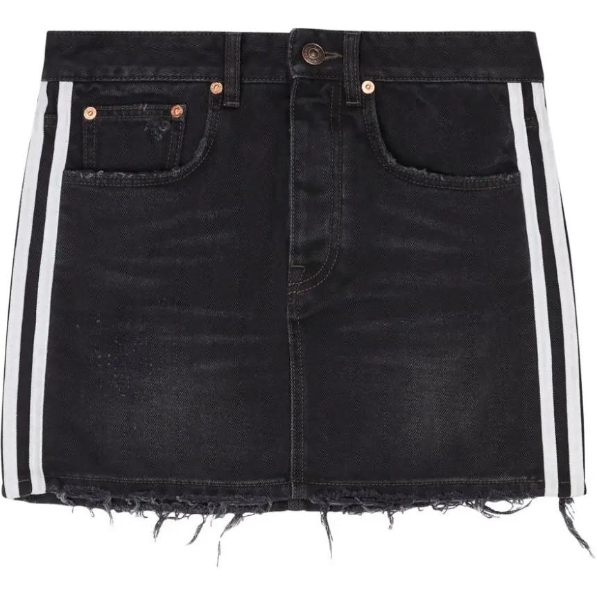 (Women) Balenciaga x Adidas Originals  Black Logo Stripe Mini Skirt. 724846TNW541129