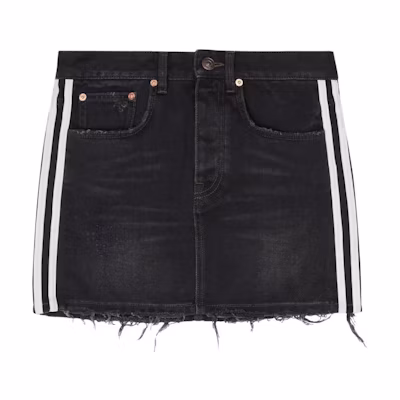 (Women) Balenciaga Adidas Originals Black Logo Stripe Mini Skirt. 724846TNW541129