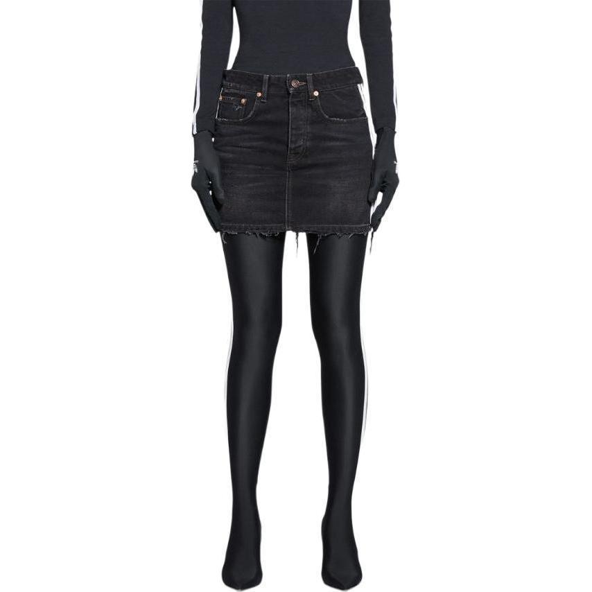 Sizing (Women) Balenciaga x Adidas Originals  Black Logo Stripe Mini Skirt. 724846TNW541129
