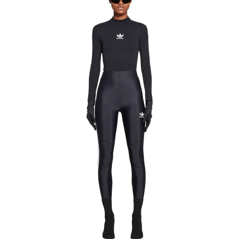Lookbook (W) 발렌시아가 x 아디다스 오리지널 FW22 하이웨이스트 로고 레깅스 블랙. 731612TYK071000