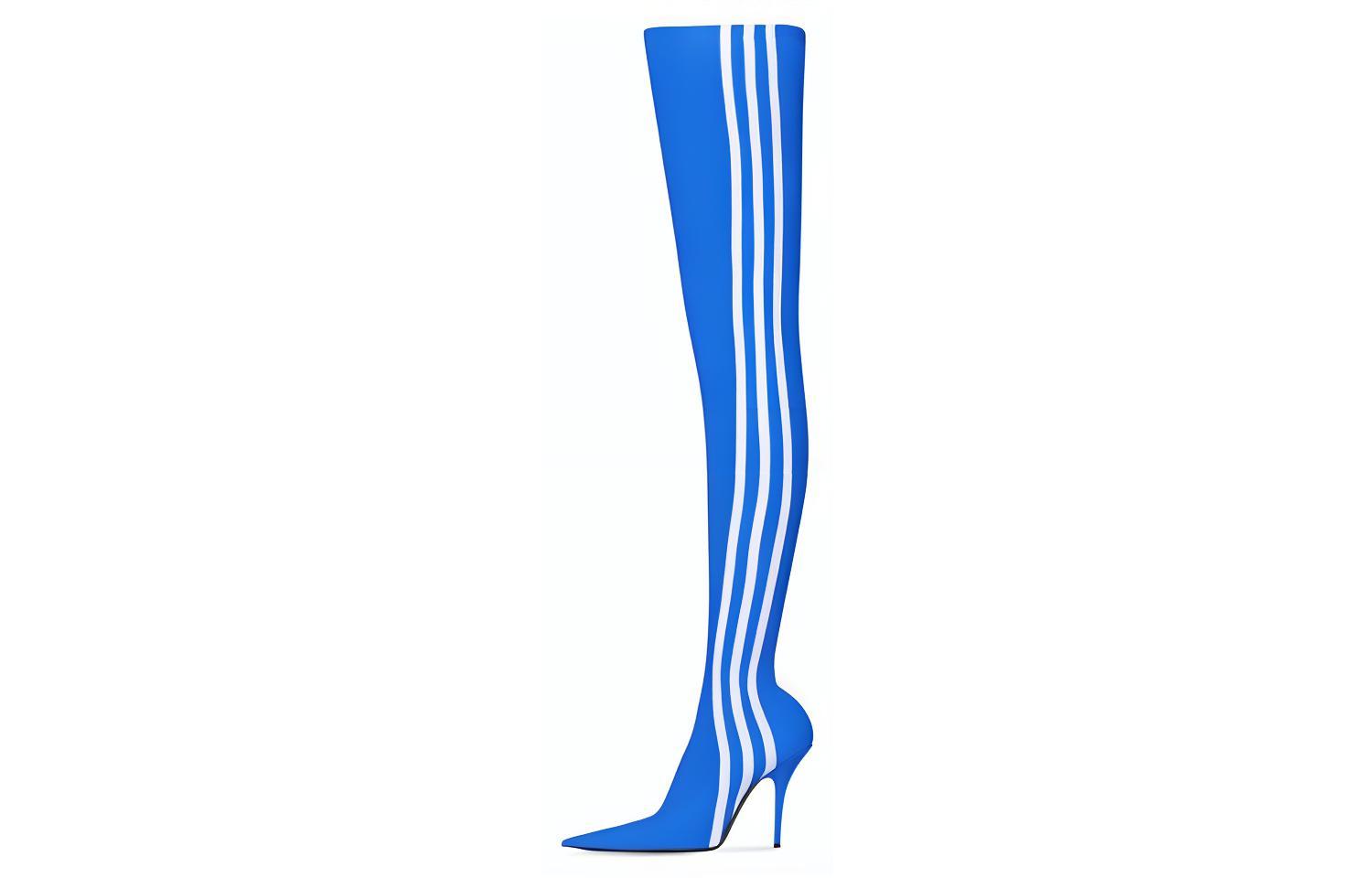 (Women) Balenciaga x adidas originals Knife Over The Knee Booties 'Blue' 724074W2ES14090