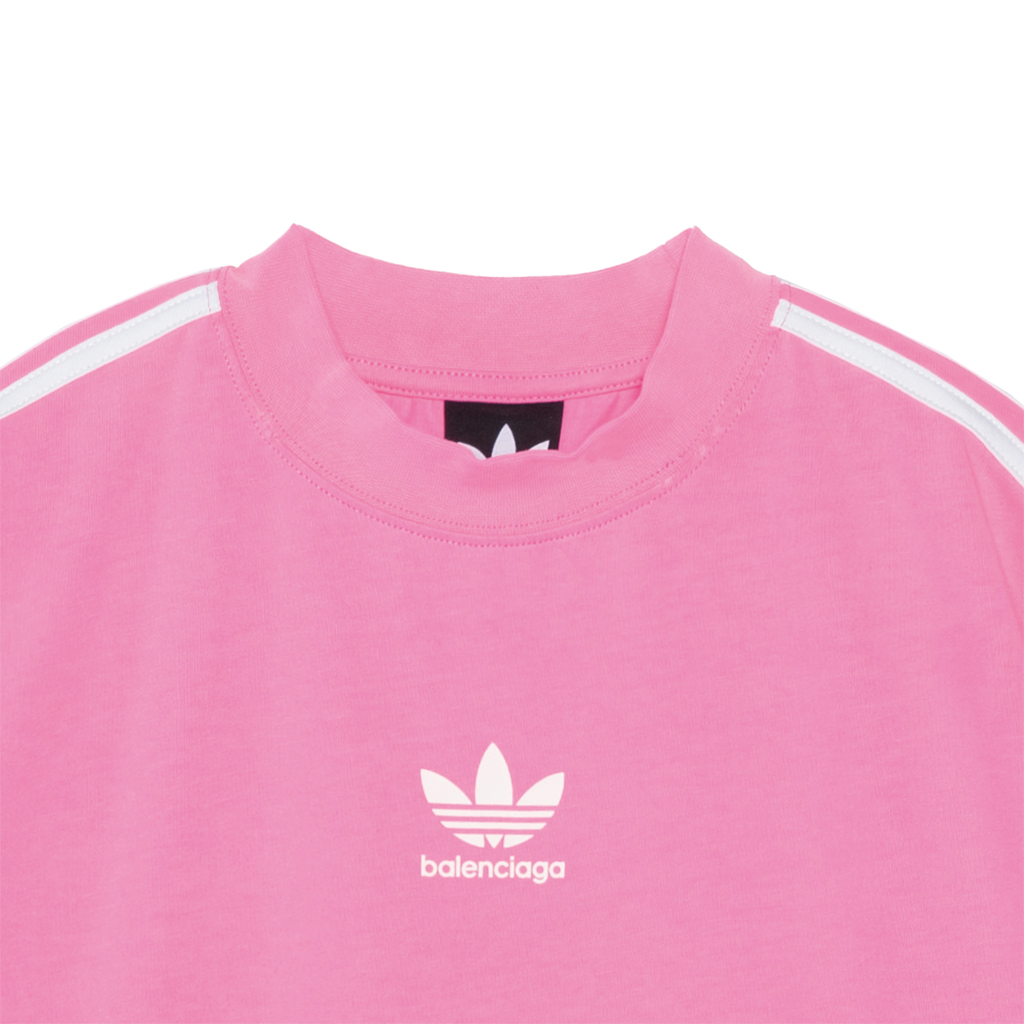 (Women) Balenciaga Adidas Originals SS23 Striped Logo Crewneck Pink T-Shirt Women. 723955TNVU45280 圖 8