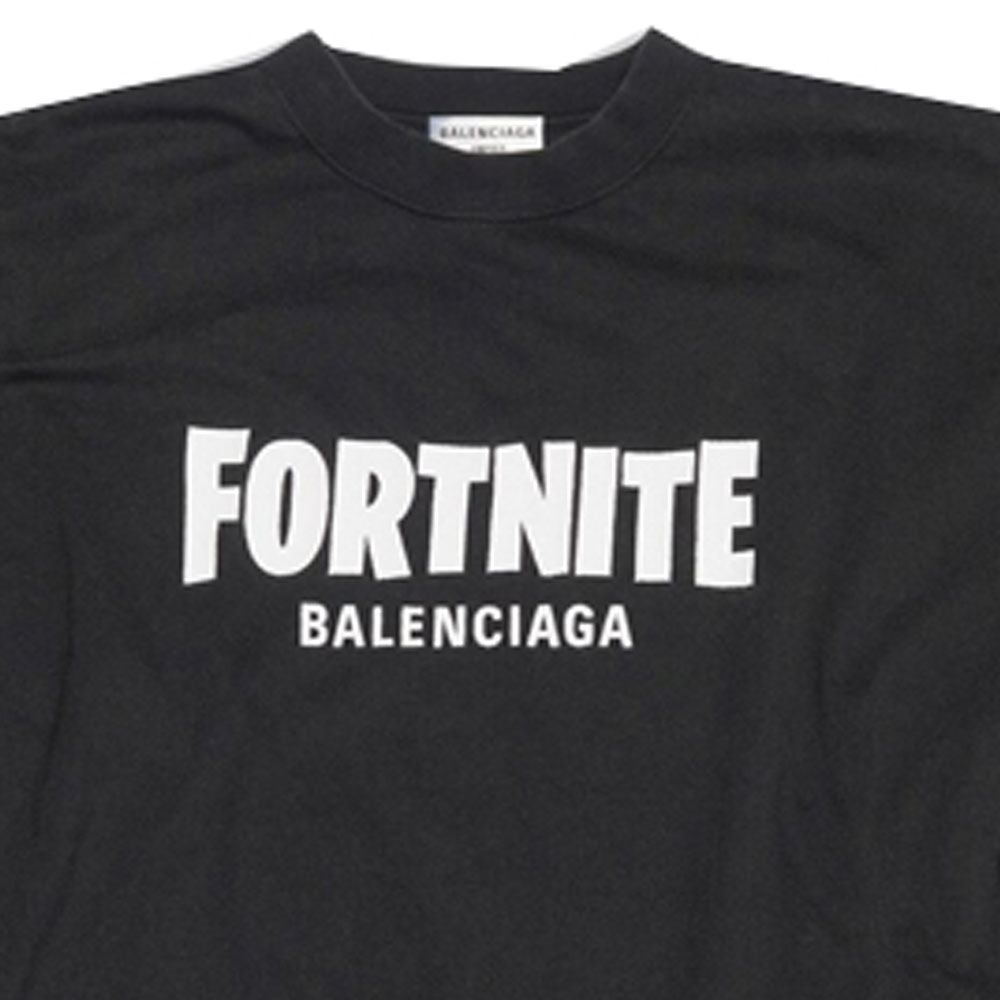 (Women) Balenciaga Fortnite Oversized Black Logo Print Tee Regular Fit. 612965TLVO31070 圖 8