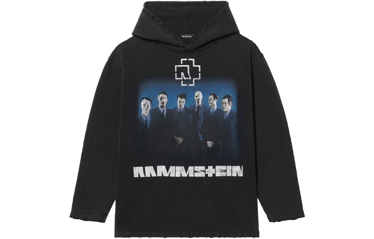 (Women) Balenciaga Rammstein Black Cropped Hoodie Collaboration. 670946TLV531000