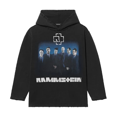 (Women) Balenciaga Rammstein Black Cropped Hoodie Collaboration. 670946TLV531000