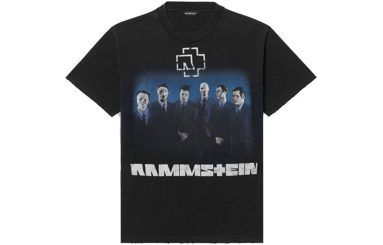 Order (W) バレンシアガ x ラムシュタイン ブラック Tシャツ レギュラーフィット 670943TLV511000